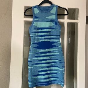 NUFIWI Women Sexy Tie Dye Mini Dress Rib Knitted Sleeveless Bodycon Short Dress